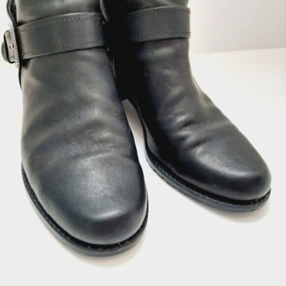 STUART WEITZMAN Slip-on Ankle Booties Side Buckle Genuine Leather Sz 7.5 M - Picture 5 of 11